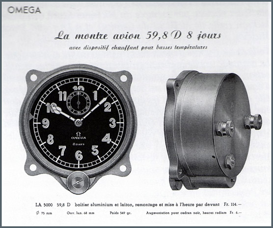 La 5000 Omega 59,8 D plane clock with heating feature